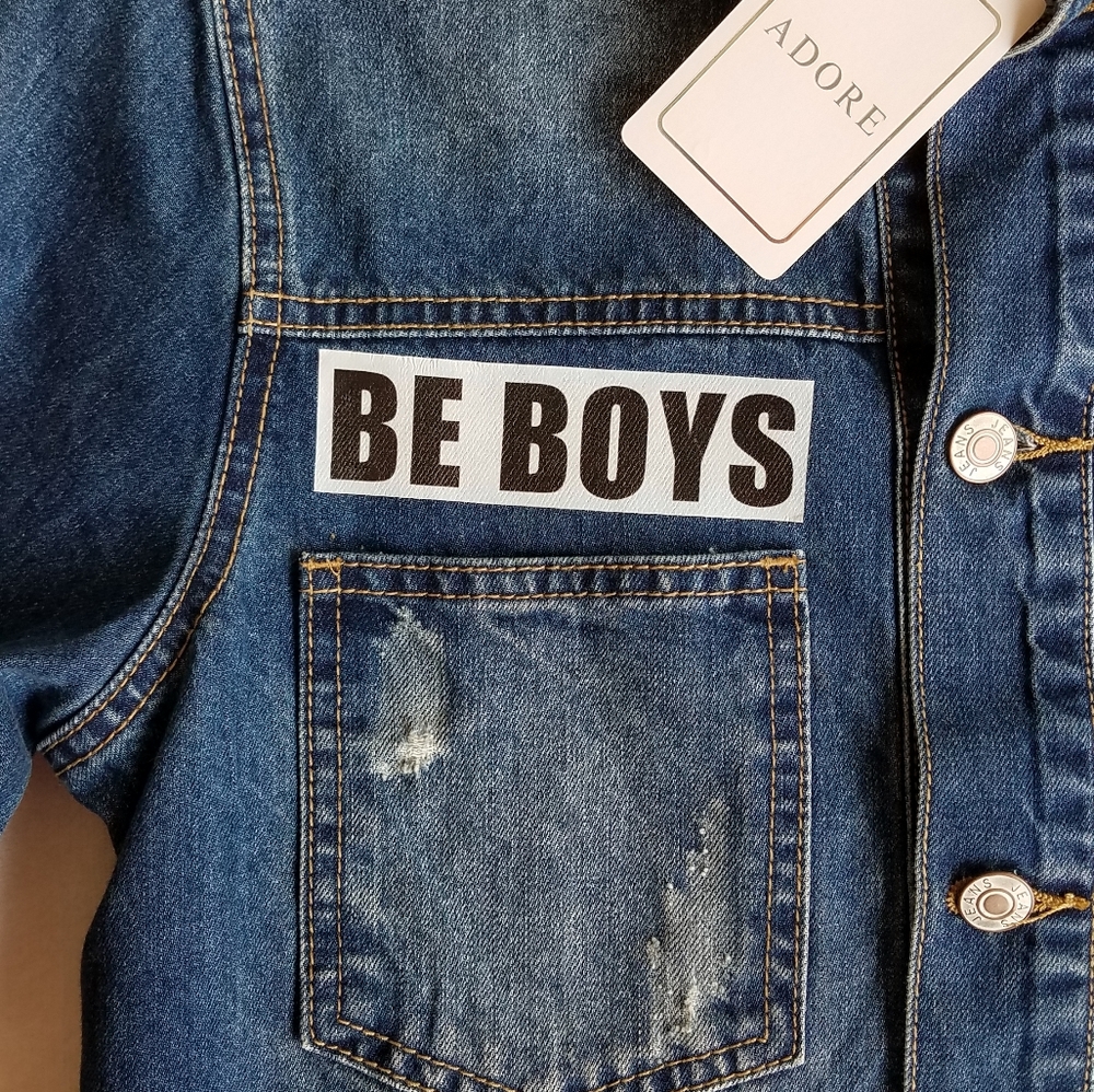 Adore Be Boys Photo Patchwork Denim Jacket - Picture 8 of 10